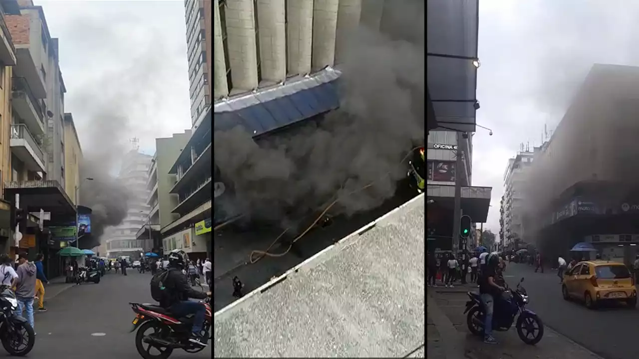 [VIDEO] Desde varios ángulos, incendio en zona céntrica de Medellín