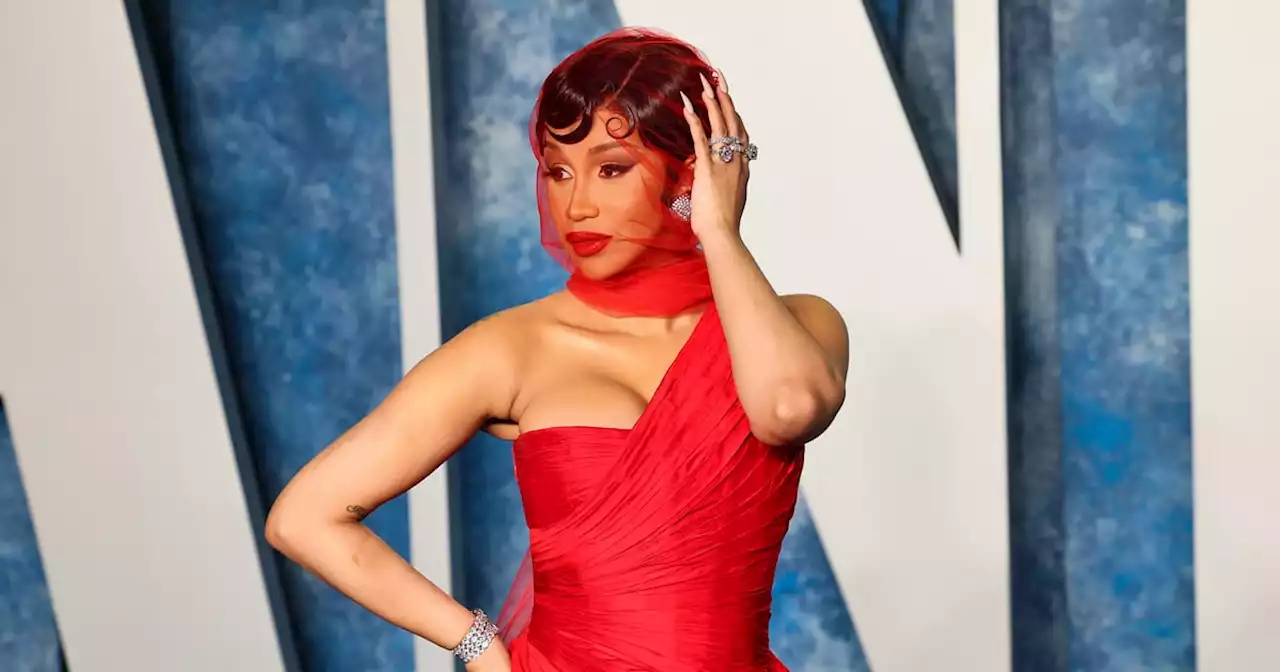 Cardi B's Tropical Two-Piece Set Puts Her Back Tattoo on Full Display