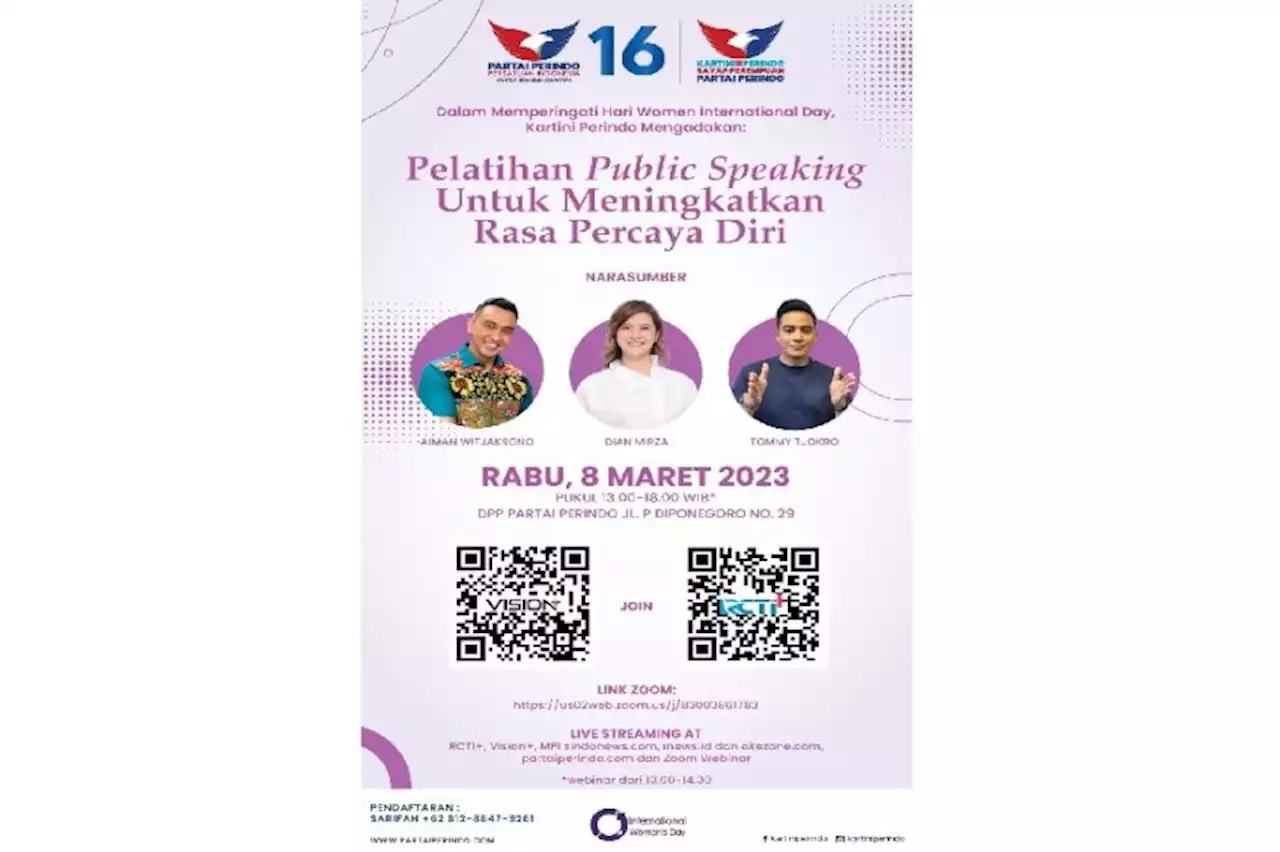 Besok, Kartini Perindo Gelar Pelatihan Publik Speaking, Waketum: Menyiapkan Kader Partai Jadi Leadership