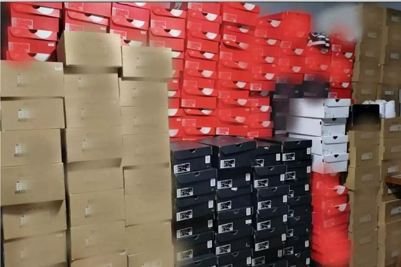 Duo arrested for alleged sale of counterfeit goods; over 1,700 pairs of footwear worth $370k seized