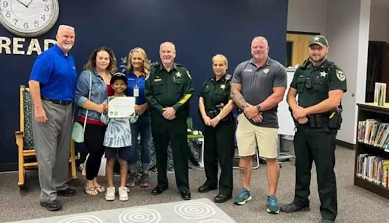 Sheriff honors young student for practicing ‘see something, say something’