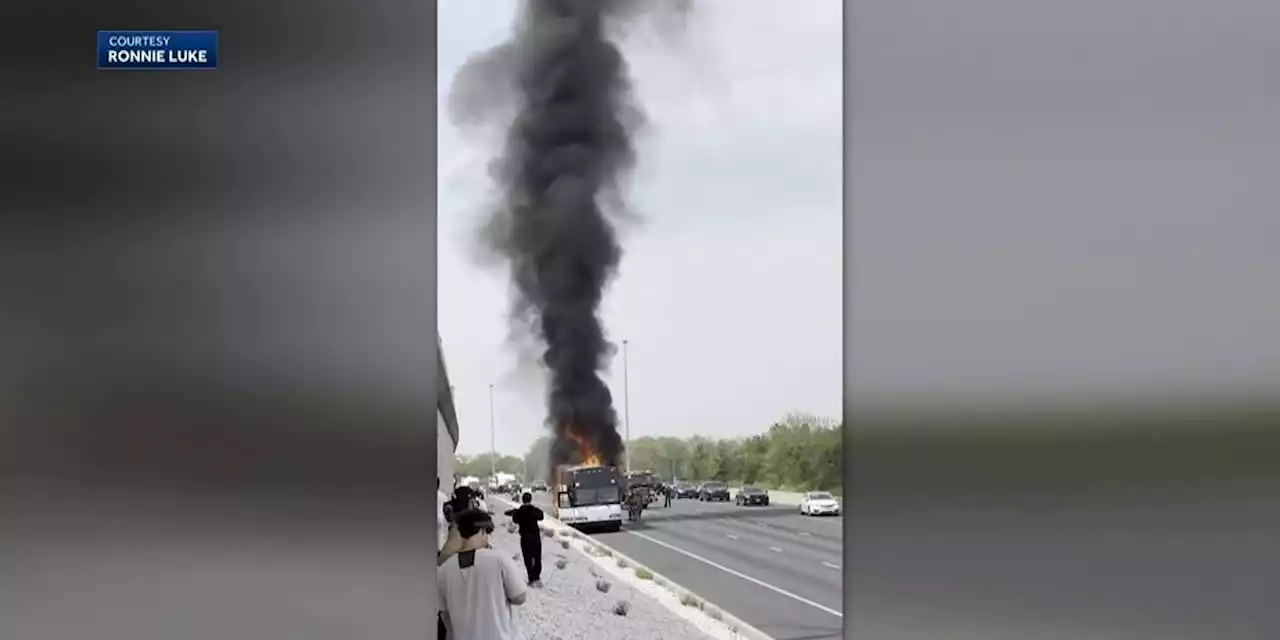 Firefighters help out college baseball team after their bus burns