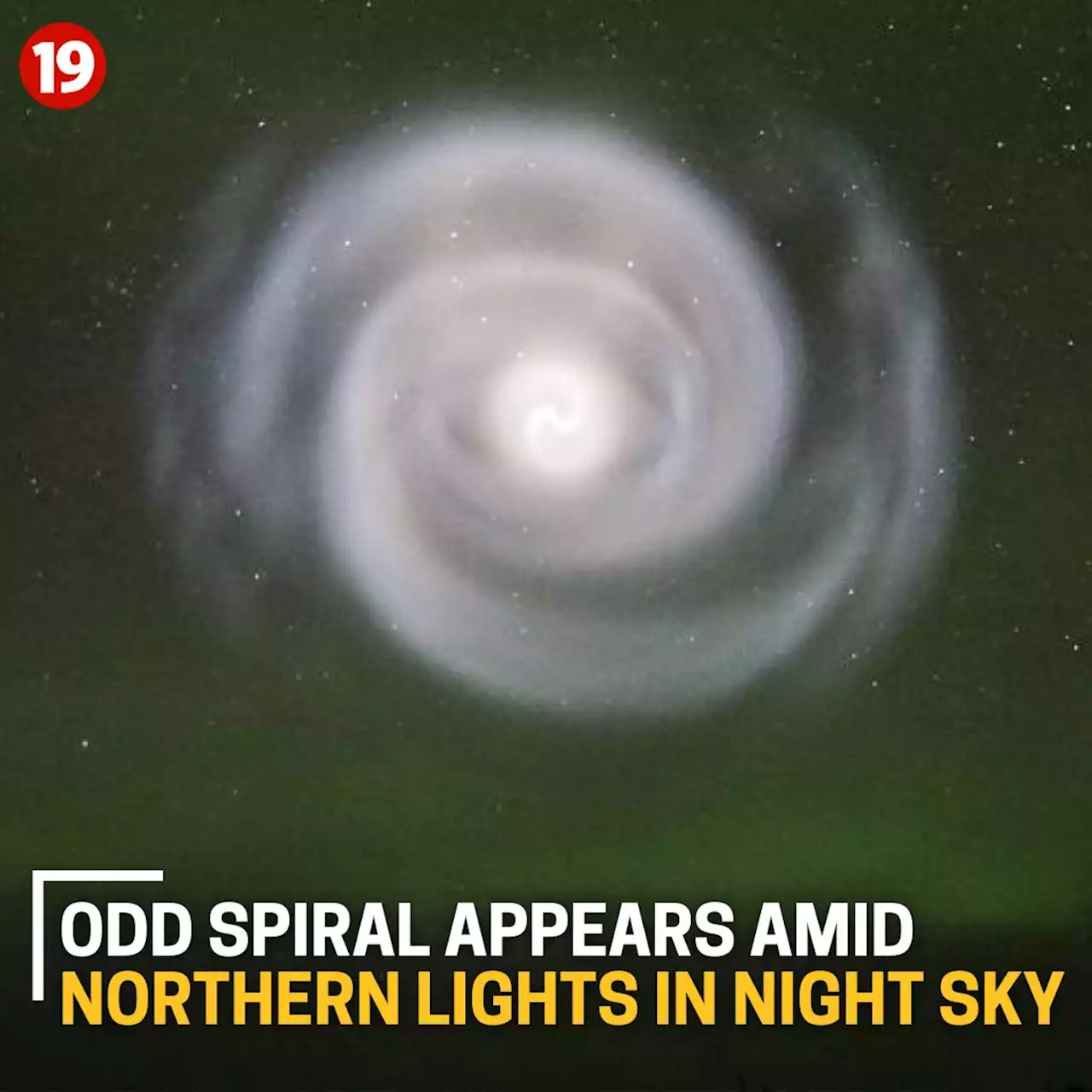 Odd spiral appears amid northern lights in Alaska night sky