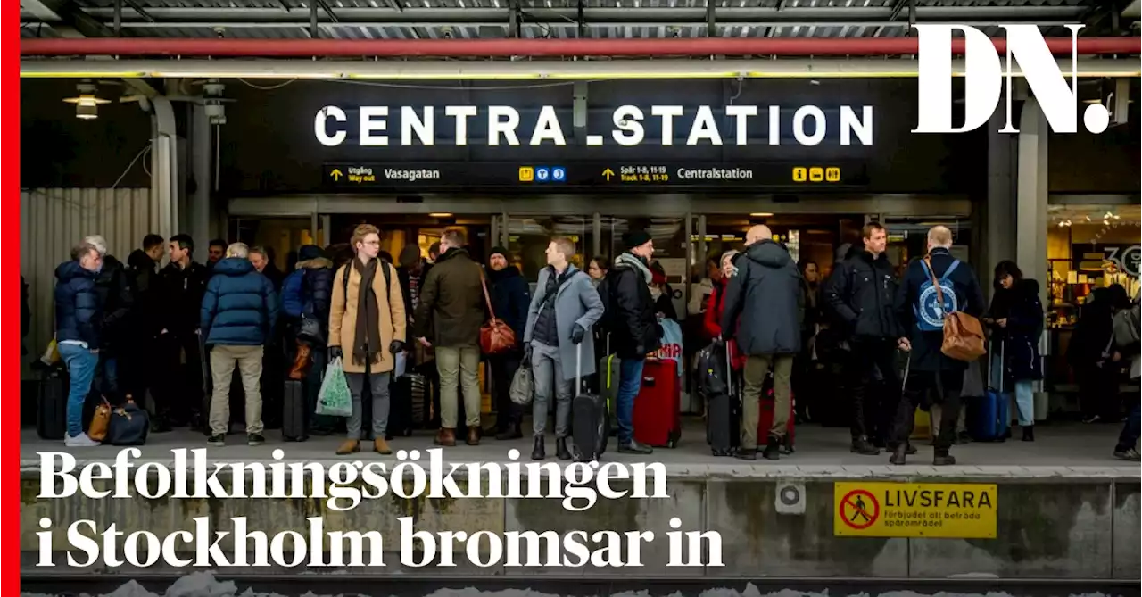 Befolkningsökningen i Stockholm bromsar in