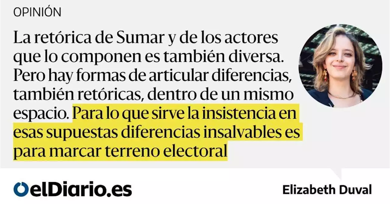 No hay diferencias entre Sumar y Podemos