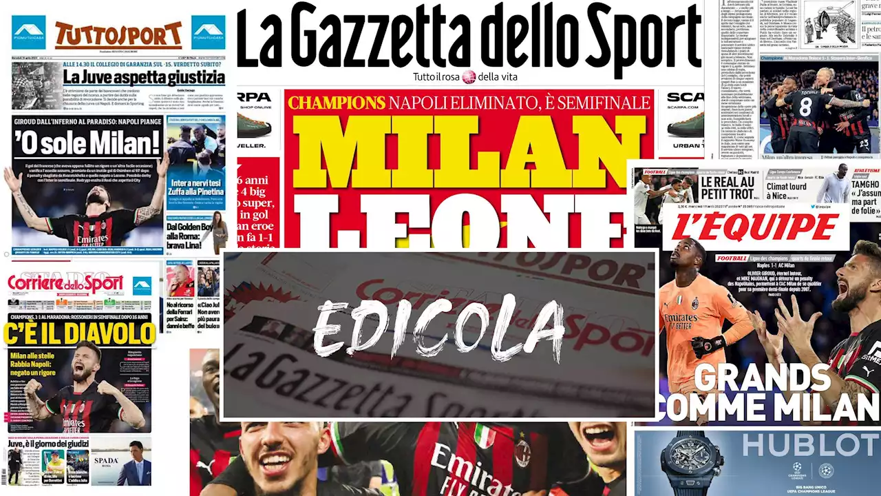 Da 'Leone' a 'Diavolo', la stampa italiana celebra il successo del Milan