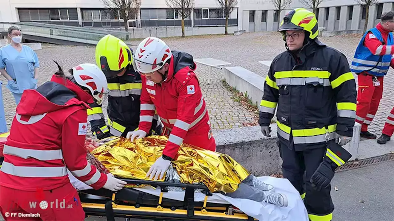 Stmk: Zwei Wehren beüben Brand im Krankenhaus Bruck an der Mur