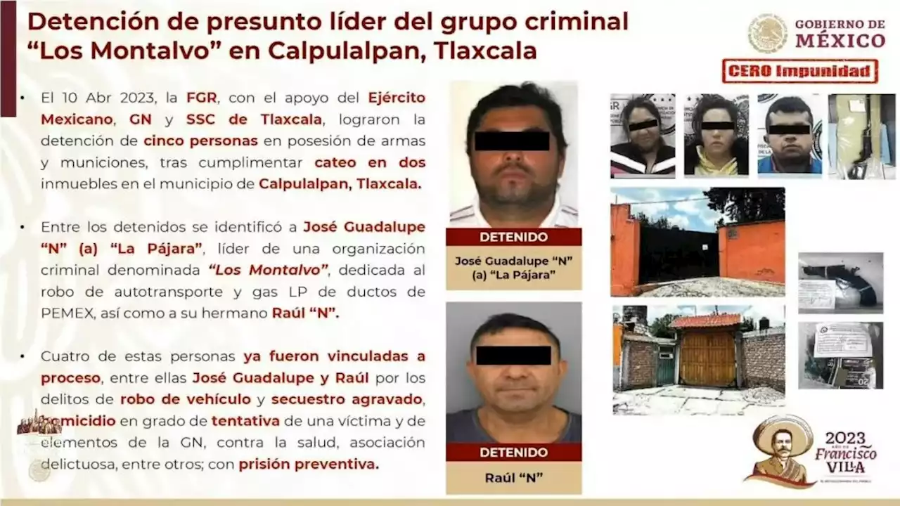 Detienen en Calpulalpan a líderes de grupo delictivo 'Los Montalvo'