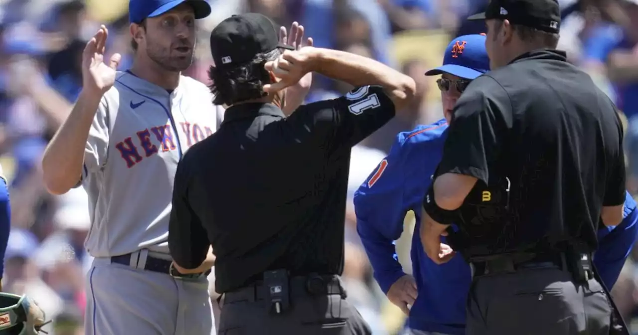 Max Scherzer ejected from Dodgers-Mets game over alleged foreign substance on glove