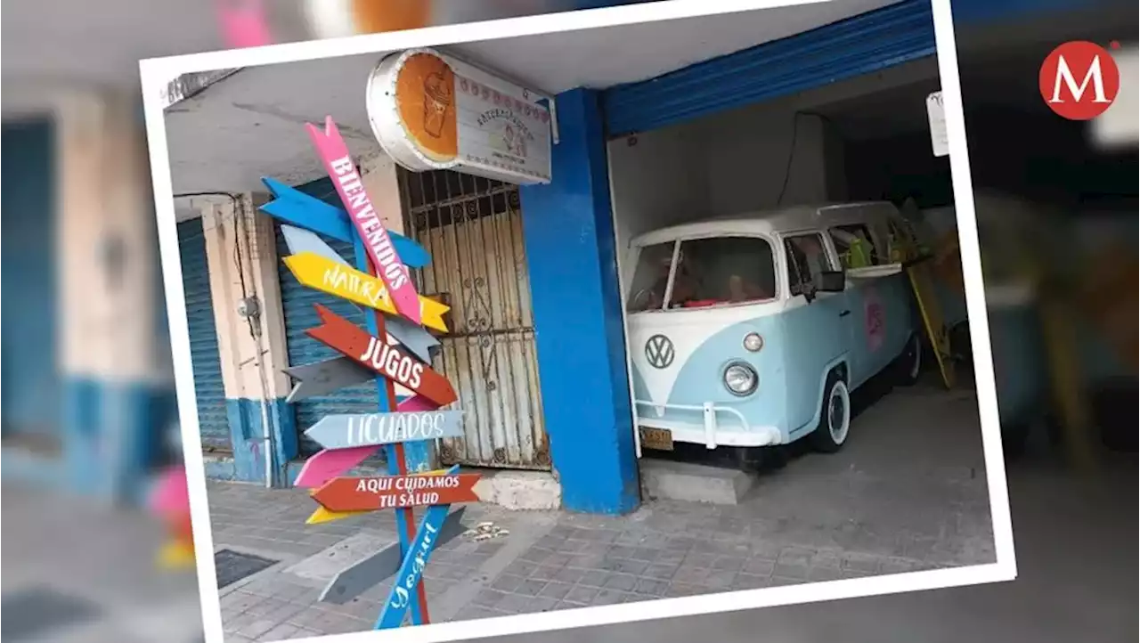 Joven se inspira en los años 70s para vender jugos en Tampico