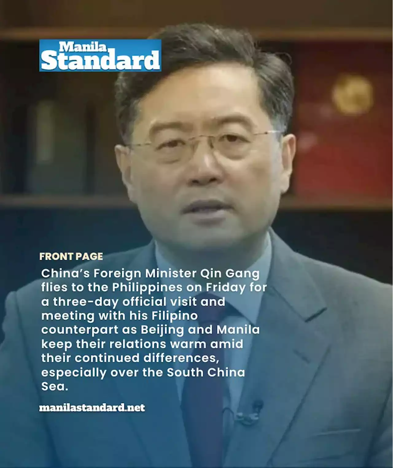 China Foreign Minister on 3-day Manila visit