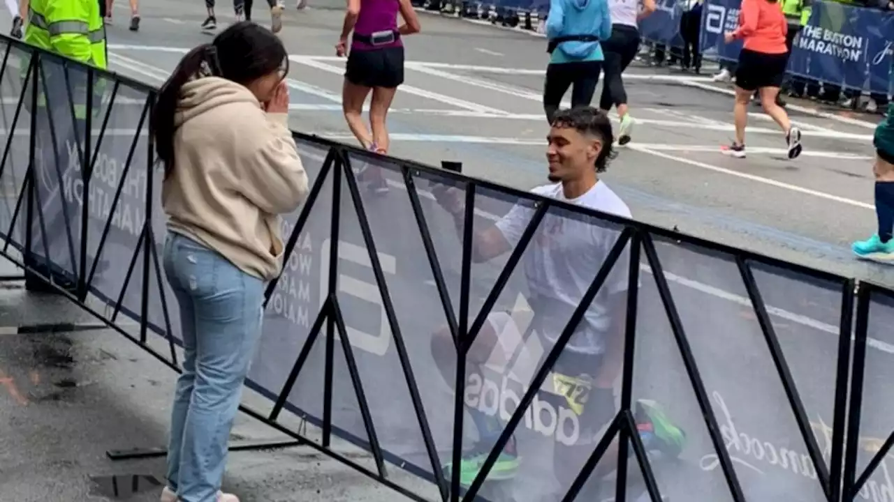 ‘I Couldn't Stop Smiling': Couple Engaged After Boston Marathon Runner's Finish Line Proposal