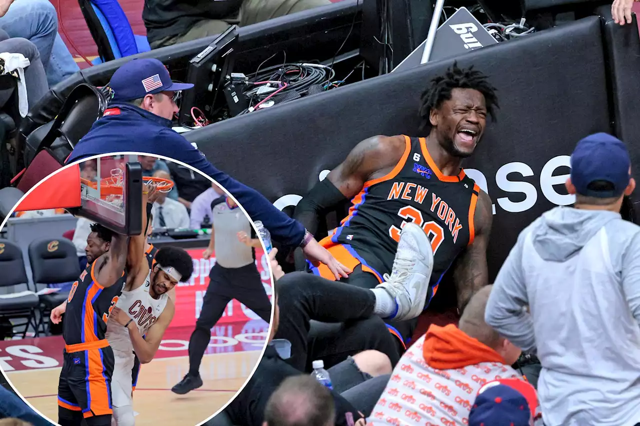 Knicks’ Julius Randle ‘fine’ after hard fall on Jarrett Allen’s flagrant foul