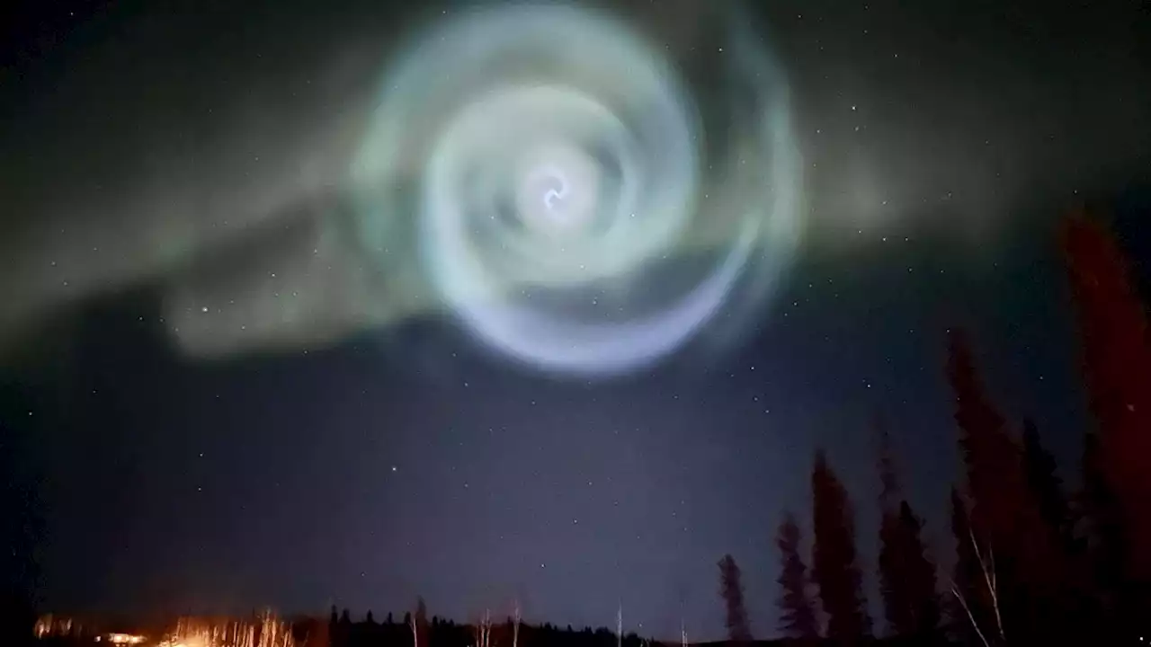 Rare baby blue spiral in Alaska skies leaves Northern Lights enthusiasts 'bewildered'