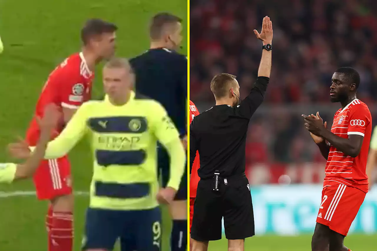 Erling Haaland celebrates Bayern Munich defender's red card only for it to be rescinded