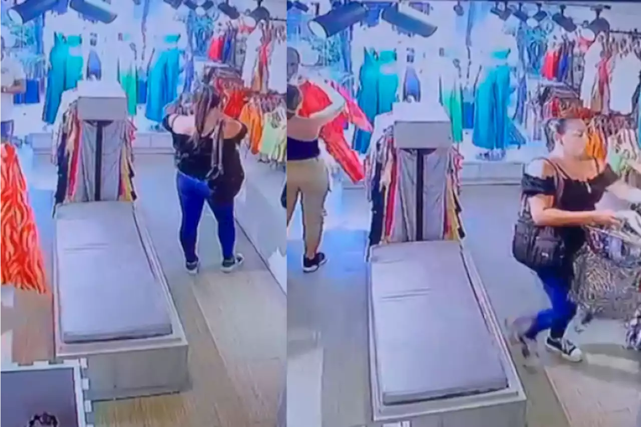 Videos: Entre cuatro personas robaron un local de ropa en Cabecera de Bucaramanga