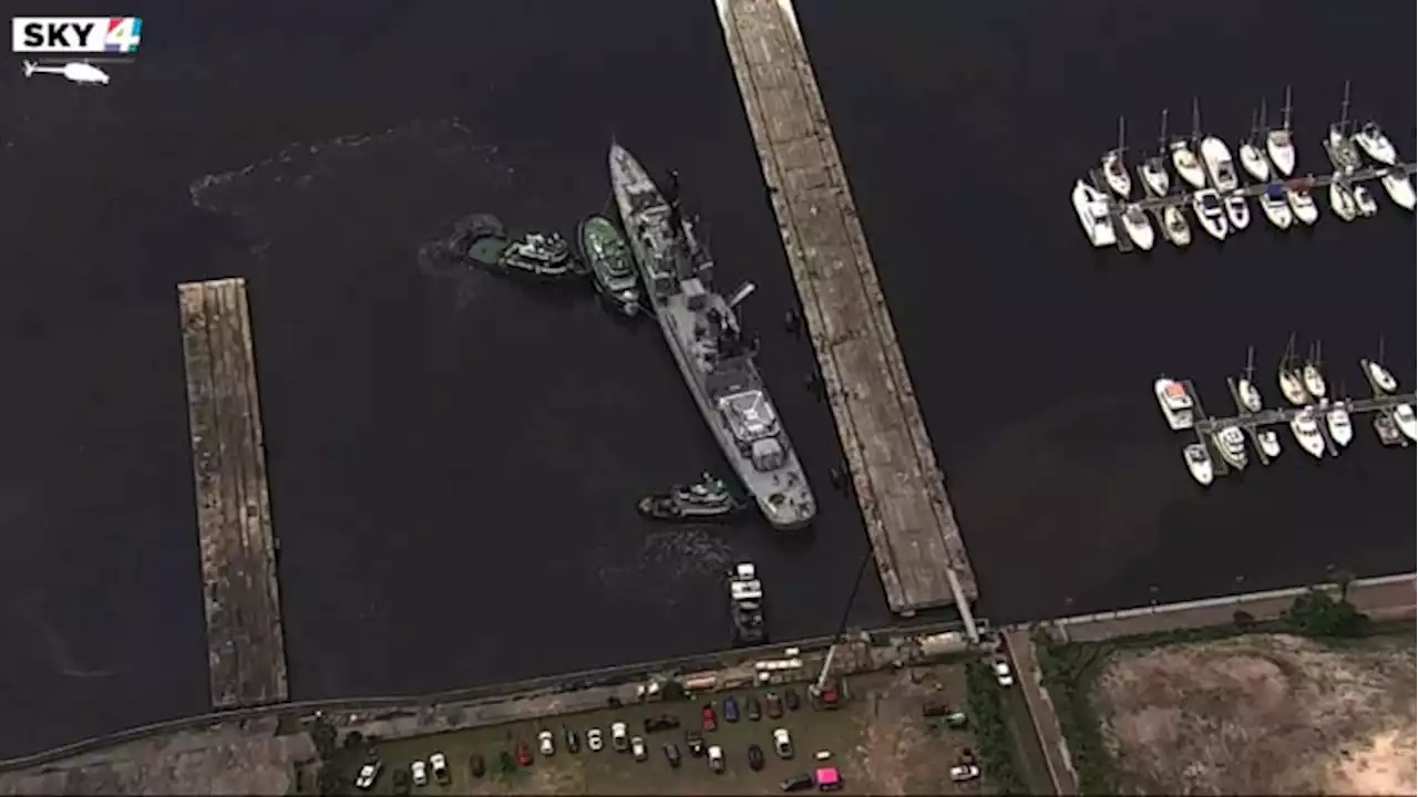 3 weeks after move, USS Orleck no longer stuck in mud at Shipyards West