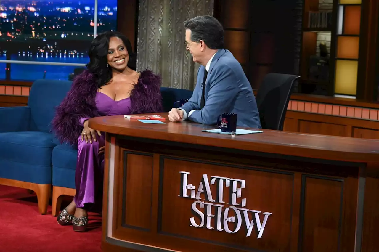 Sheryl Lee Ralph Commands Attention in Purple Corset Jumpsuit and Matching Fuzzy Shawl on ‘The Late Show With Stephen Colbert’