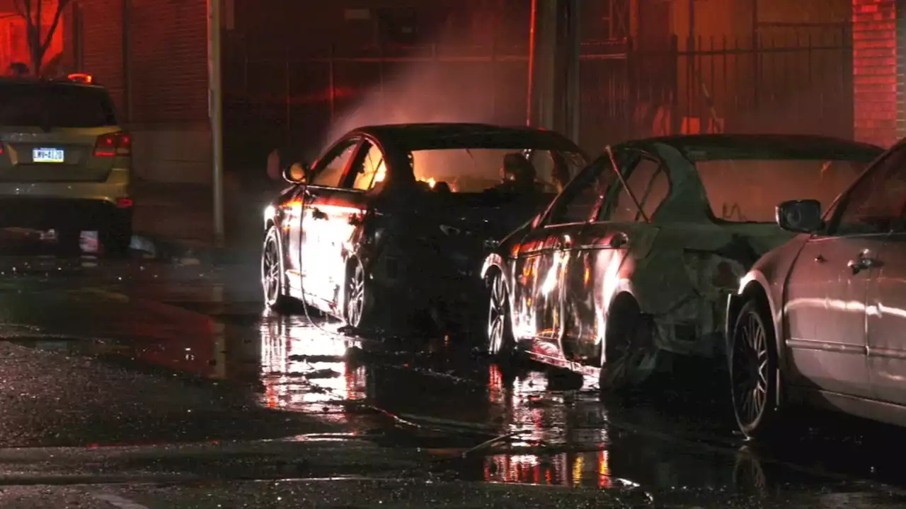 Saturday's strong winds cause cars to catch fire in North Philadelphia