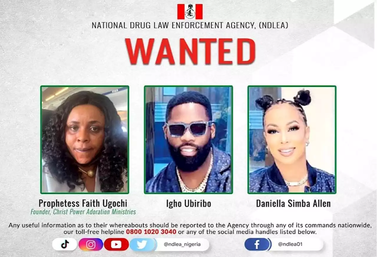 NDLEA declares prophetess, celebrity couple wanted after drug bust