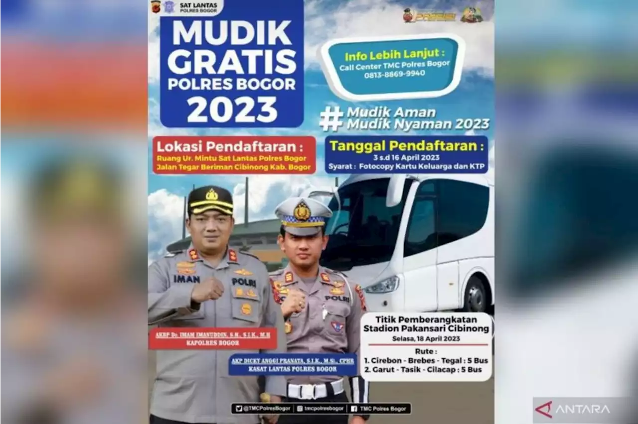 Polres Bogor Siapkan 550 Tiket Mudik Gratis Untuk Masyarakat, Cek di Sini Untuk Informasi Lengkapnya!