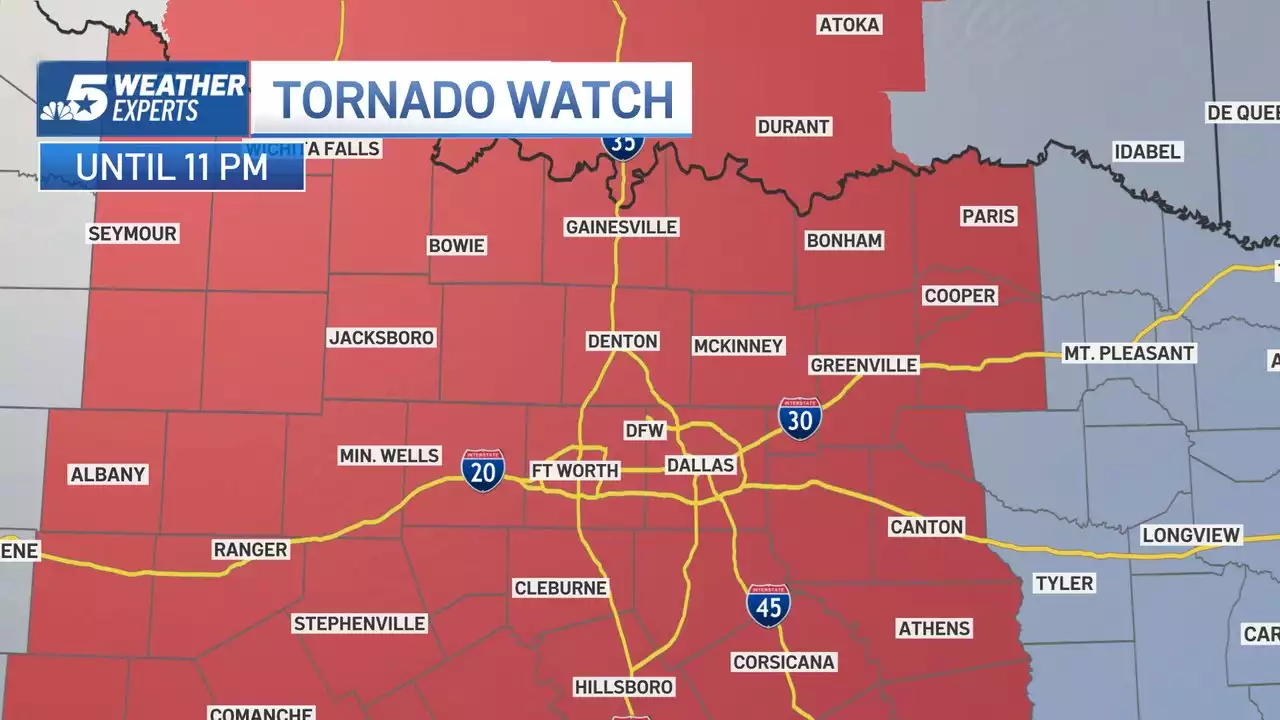 LIVE RADAR: Tornado Watch for North Texas Until 11 p.m.