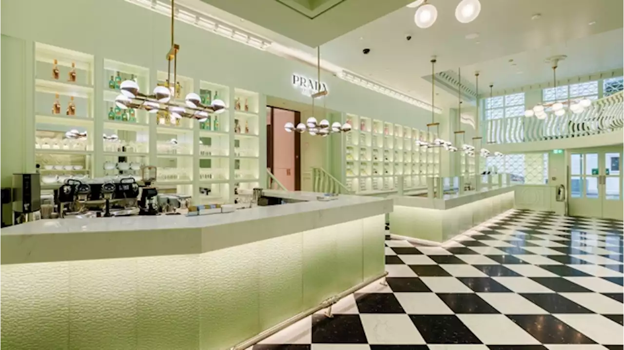 Inside Prada’s Uber-Stylish Pop-Up Cafe in Harrods’ London Megastore