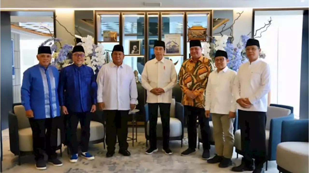 5 Ketum Partai Politik Bertemu, Prabowo: Kita Sudah Masuk Timnya Pak Jokowi