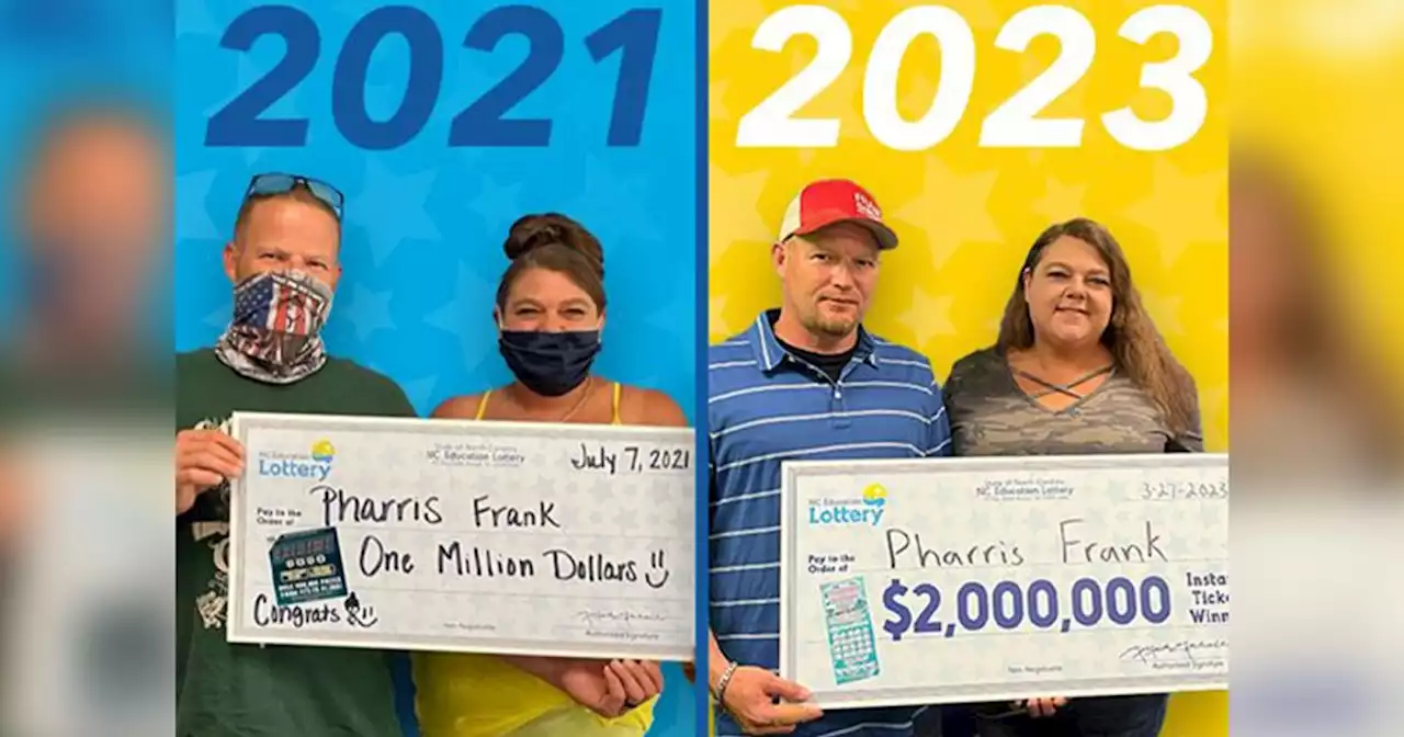 North Carolina man wins $2 million lottery after winning $1 million years before