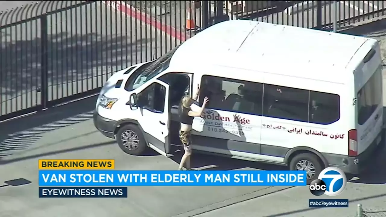 Police chase involving elderly kidnapping victim in care facility's van ends in Van Nuys