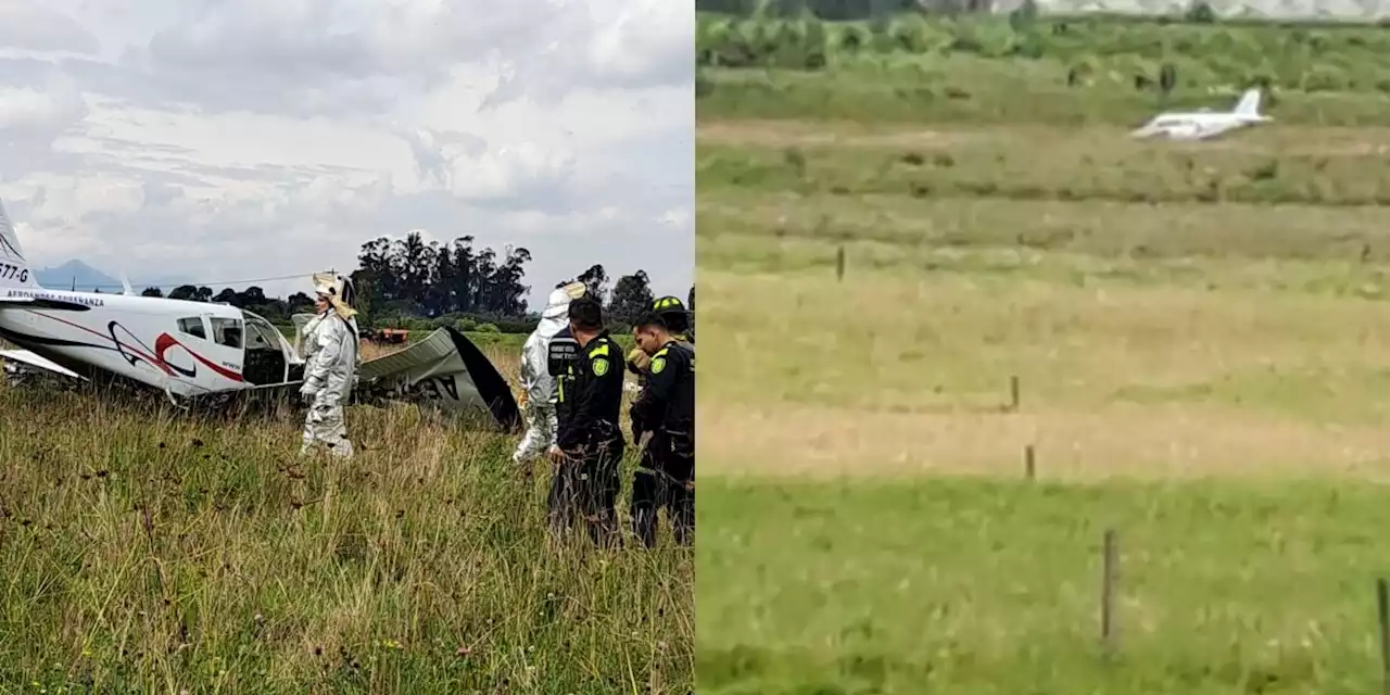 Avioneta aterrizó de emergencia cerca de la autopista norte entre Bogotá y Chía