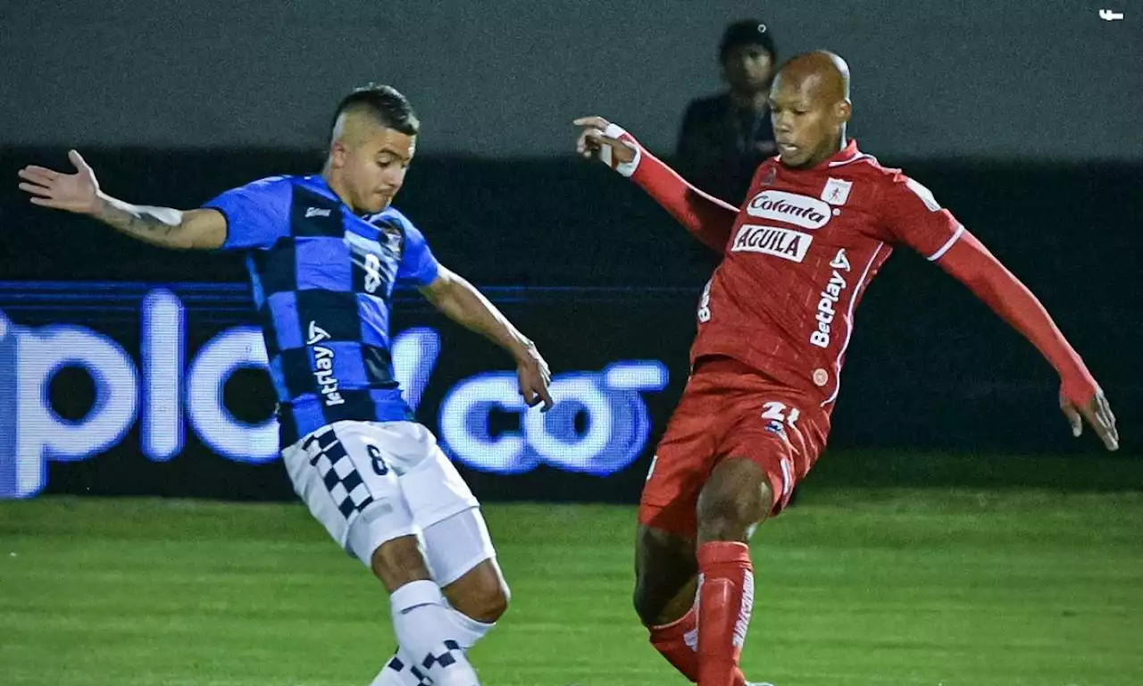 América aguantó con uno menos y empató contra Chicó, con un polémico arbitraje