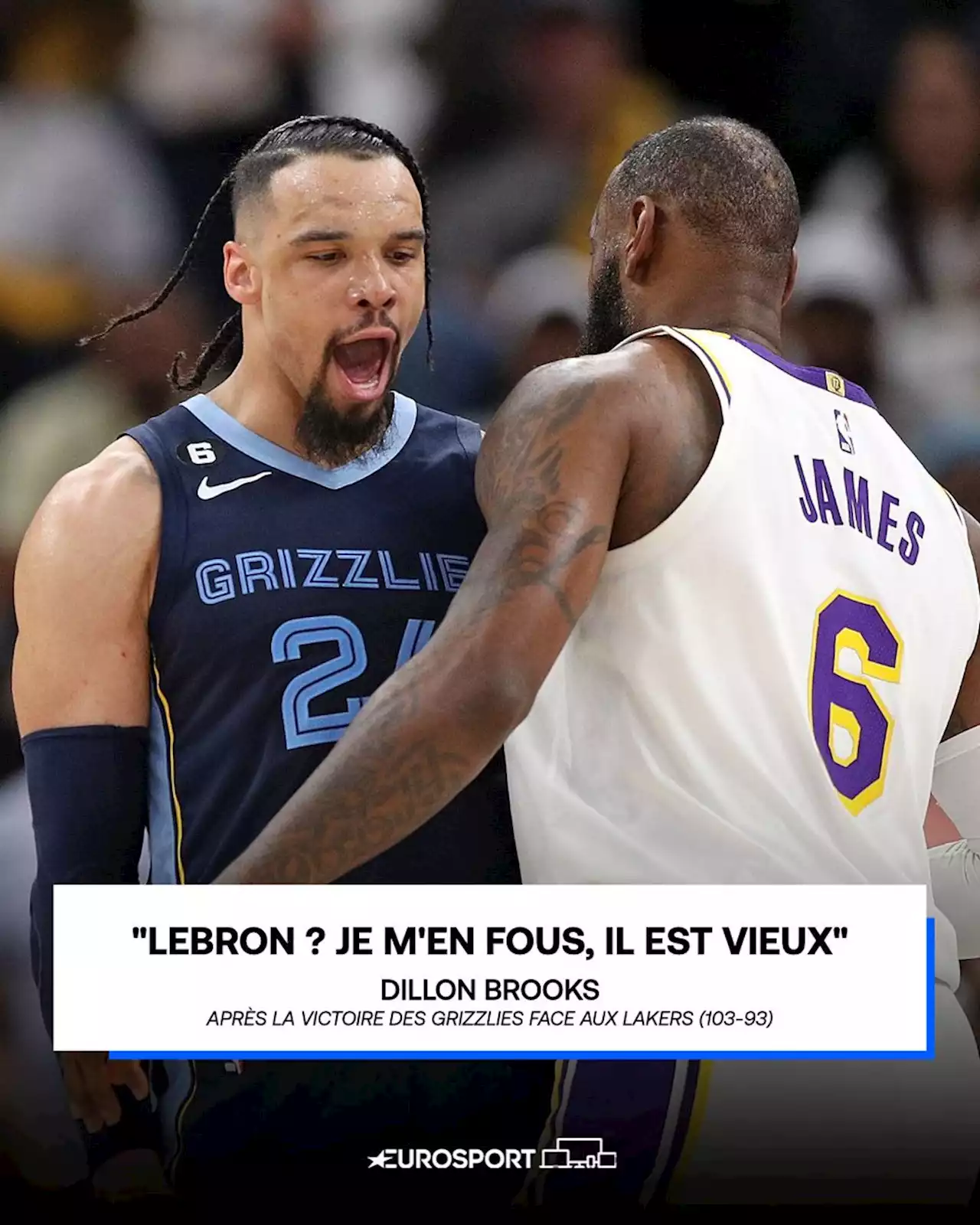 NBA - 'Je m'en fous, il est vieux' : sur et en dehors du terrain, Dillon Brooks provoque la légende Lebron James