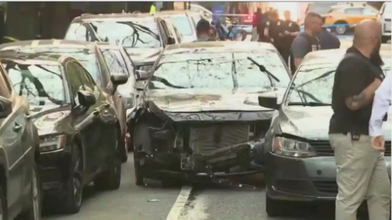 Cleanup underway, after driver strikes NYPD officer outside Midtown wine bar