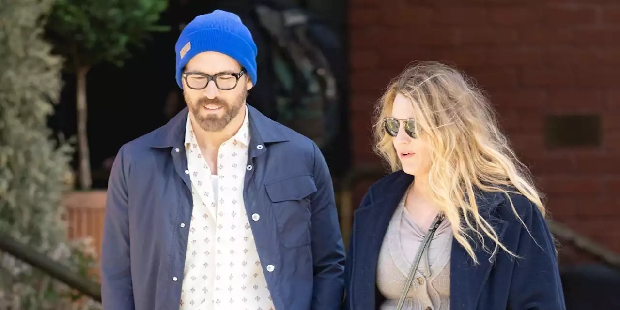 Blake Lively and Ryan Reynolds Hold Hands in Coordinating Blue-and-Beige Looks