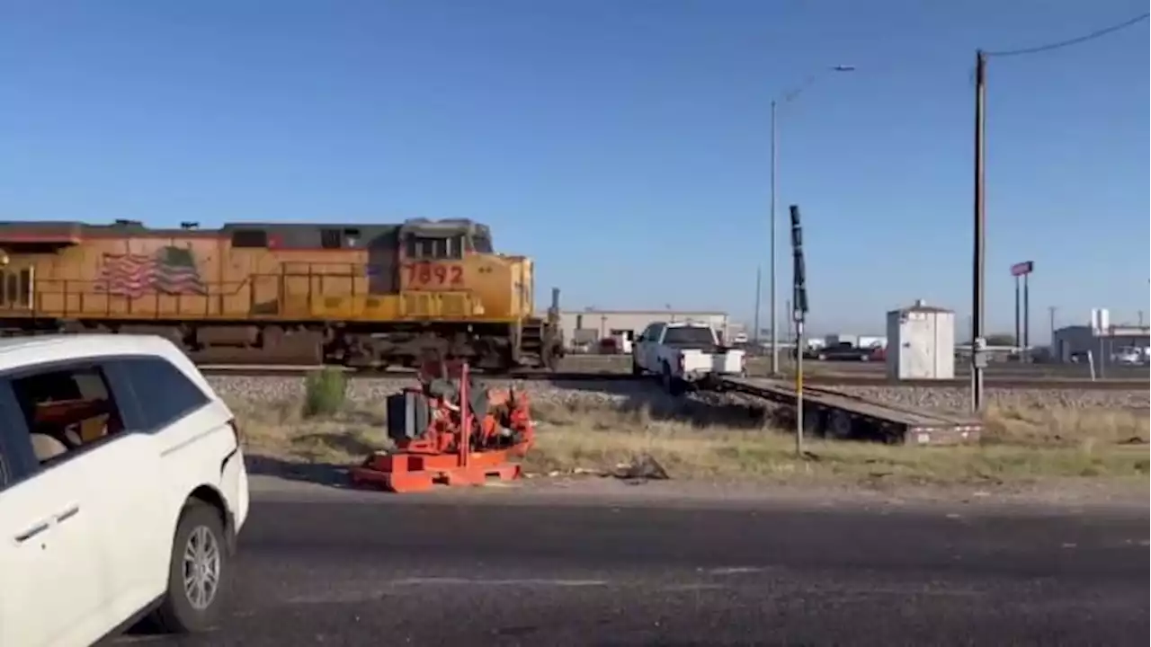 Video shows train smash into truck in Odessa following fatal accident