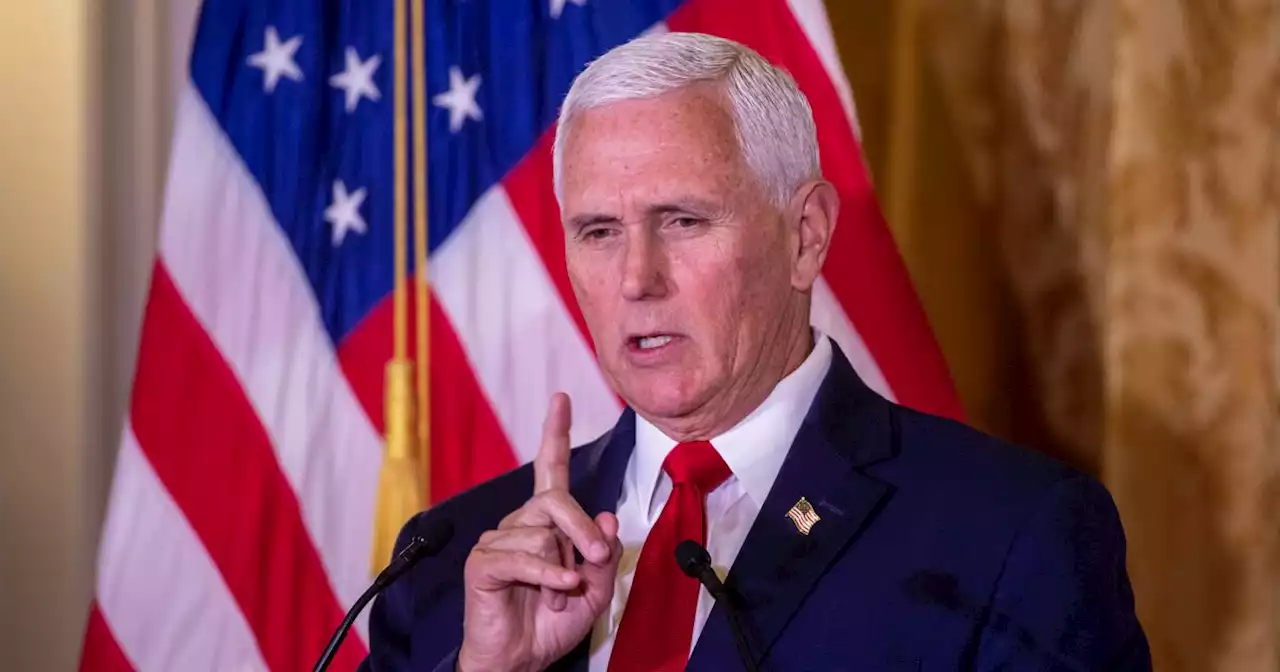 Potential GOP presidential candidate Mike Pence urges continued American aid to Ukraine in O.C. speech