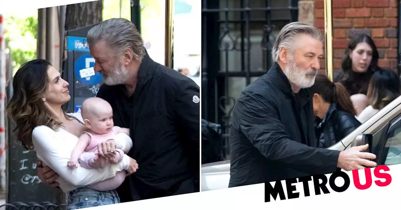 Alec Baldwin kisses wife Hilaria hours before Rust charges dropped