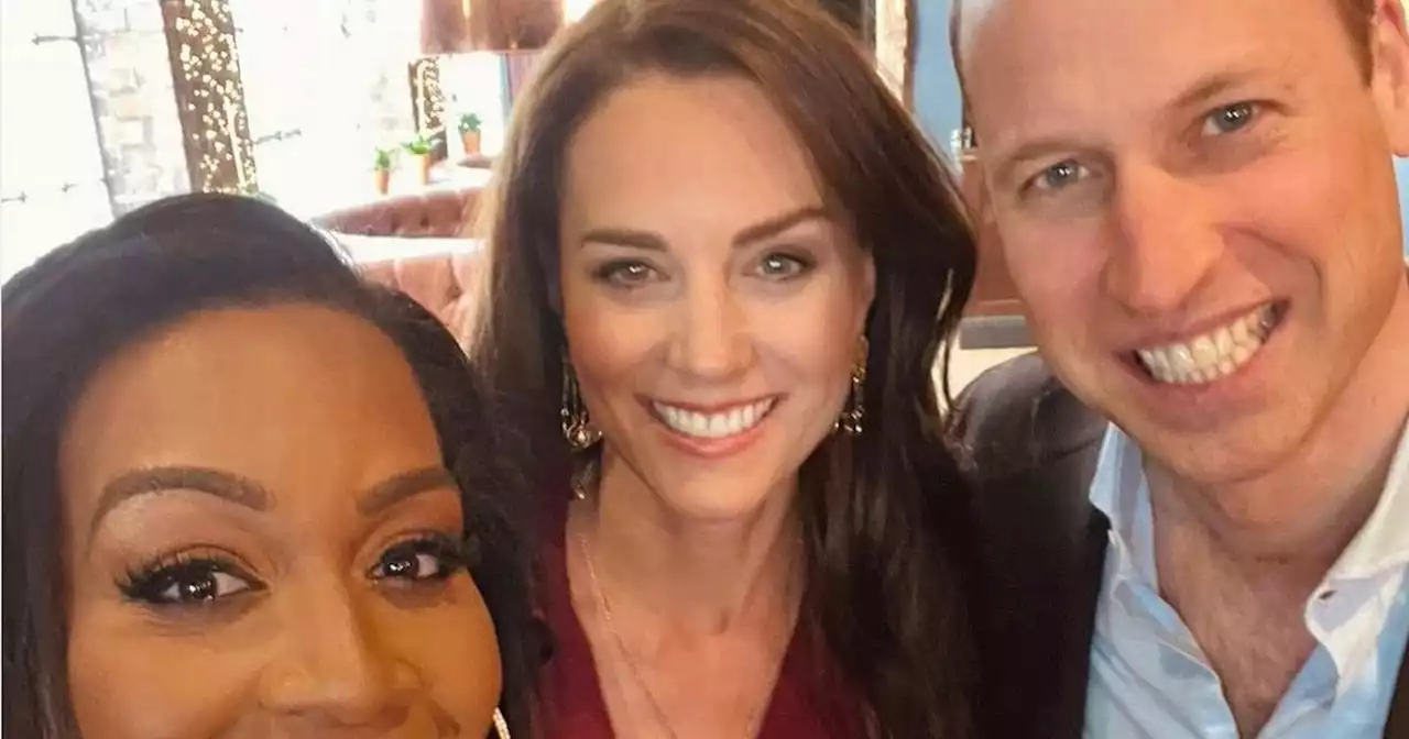 Kate and William laugh with Alison Hammond as they play darts in Birmingham