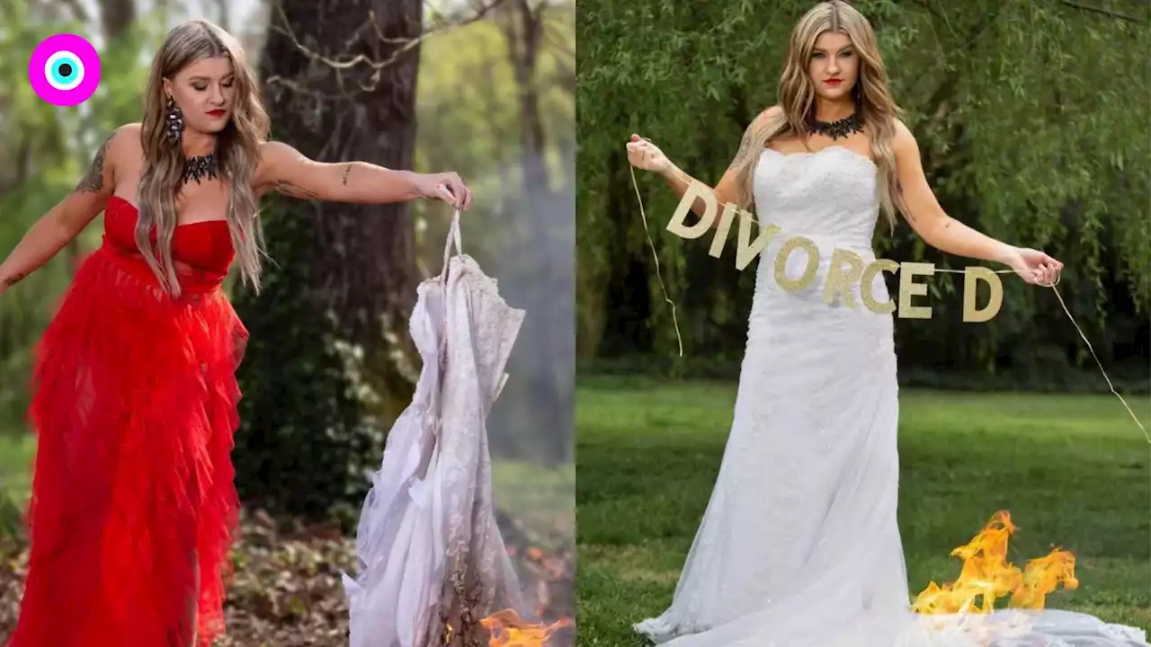 [Fotos] Mujer quemó su vestido de novia celebrando su divorcio; llevaba 9 años casada - Pulzo