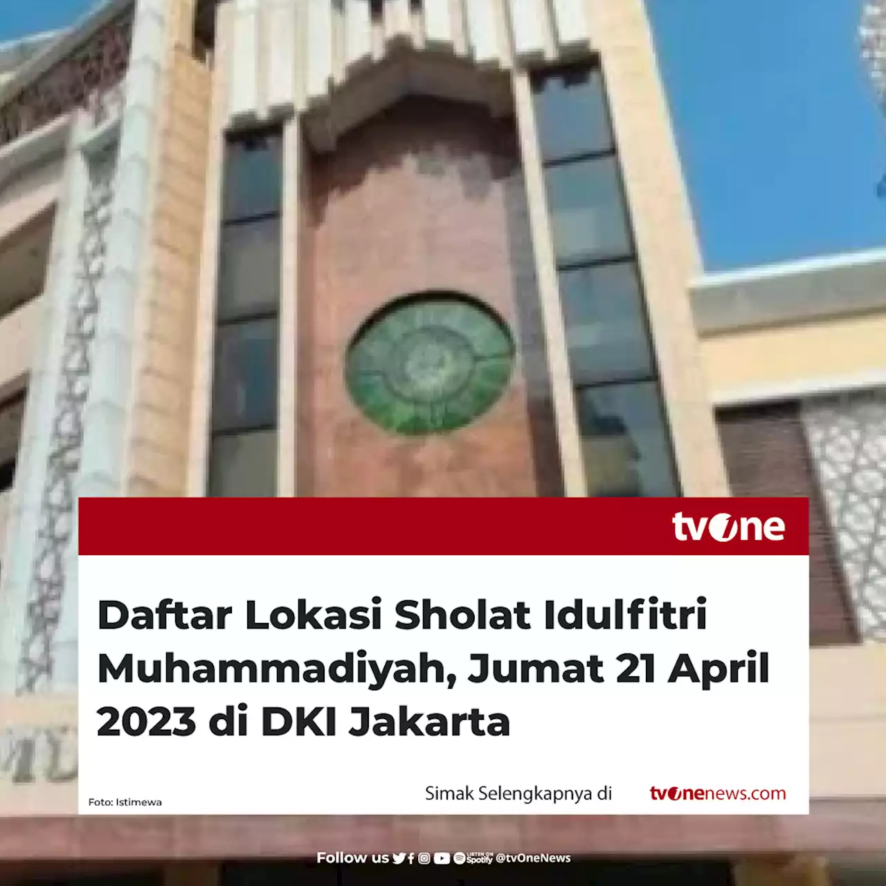 Ini Daftar Lokasi Sholat Idulfitri Muhammadiyah, Jumat 21 April 2023 di DKI Jakarta