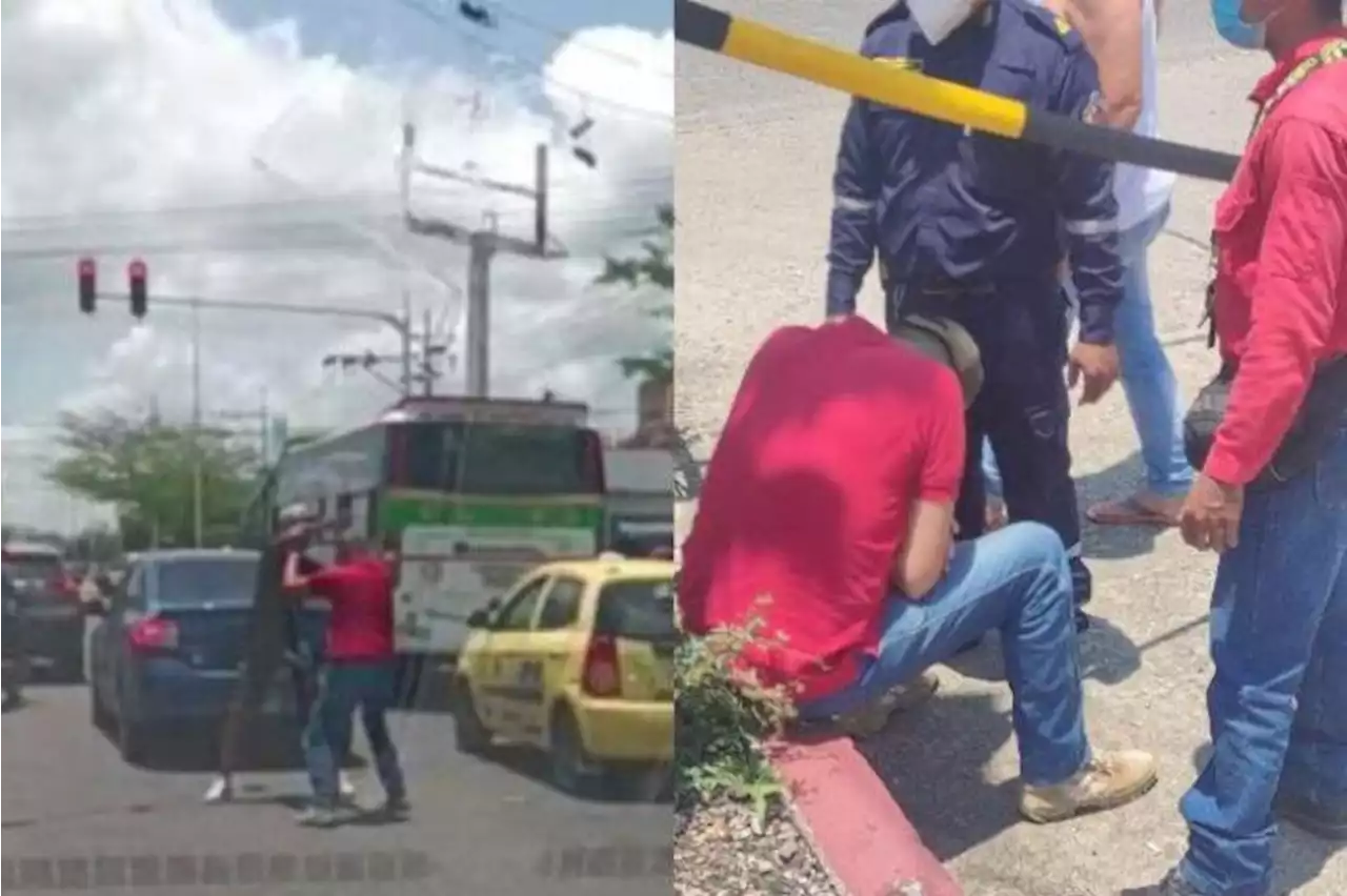 Video: Un taxista y un limpiavidrios se fueron a golpes, en Santander