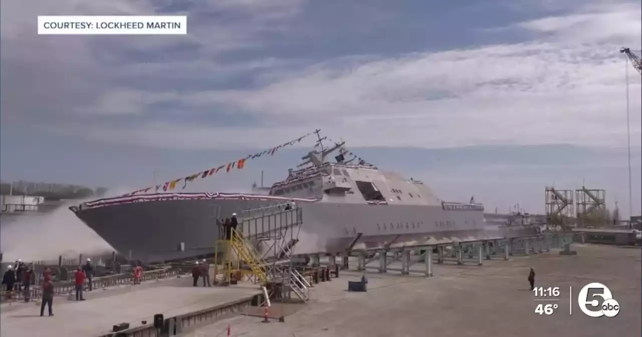 USS Cleveland rocks the tugboat during launch Saturday; sustains 'limited damage,' Navy says