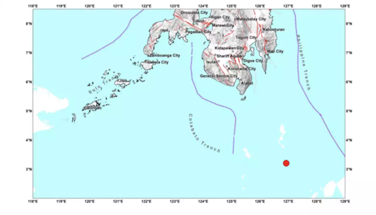 Magnitude 5.8 quake hits waters off Davao Occidental