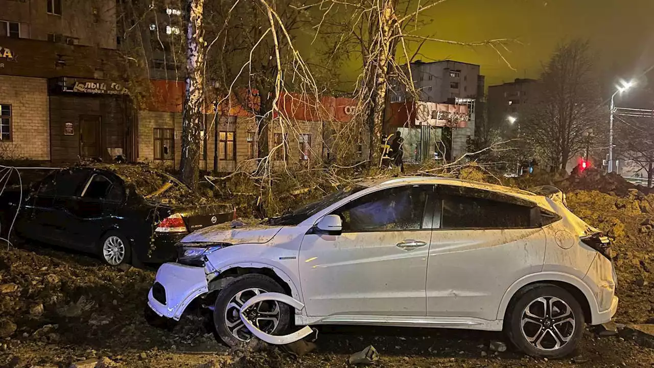 Russian war jet accidentally drops bomb on Russian city leaving huge crater in city centre