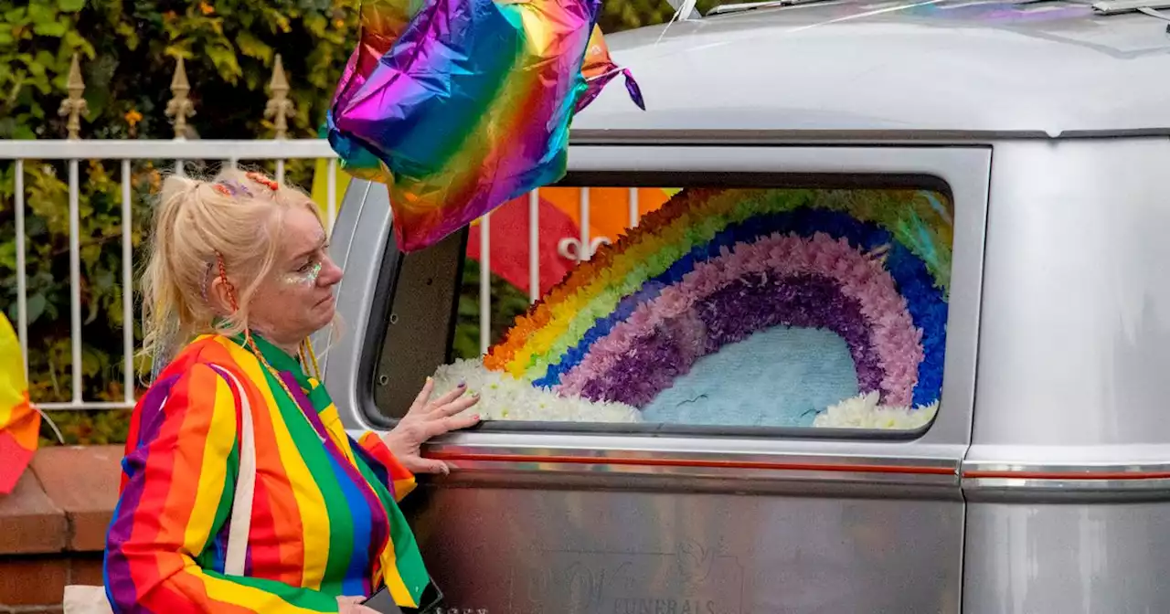 Glitter fills the air to celebrate life of 'walking rainbow' Rachel Jackson