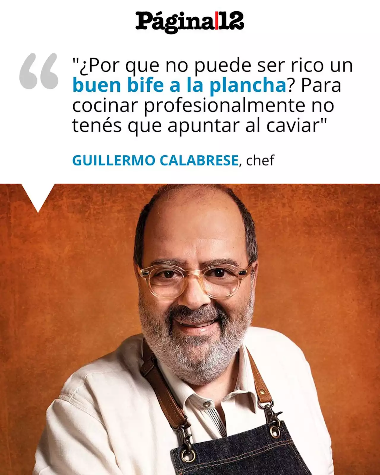 Guillermo Calabrese y sus secretos en la cocina: 'Agradezco poder comer todos los días'