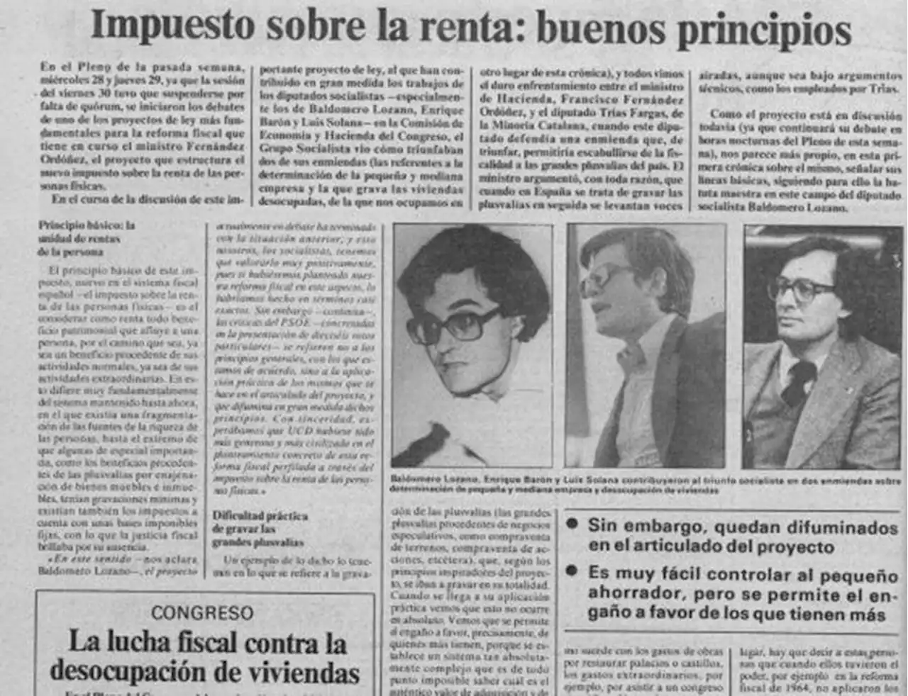 El PSOE y la fiscalidad sobre las viviendas desocupadas en 1978