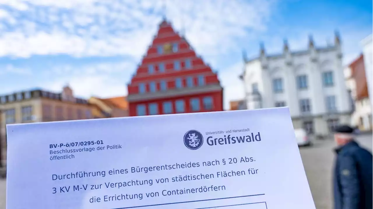 Bürgerentscheid in Greifswald: Streit um Containerunterkünfte für Flüchtlinge spitzt sich zu