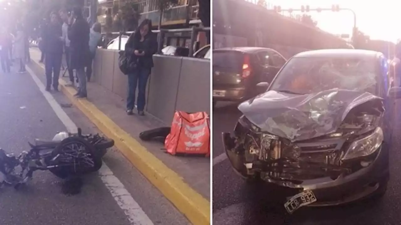 Automovilista ebrio se metió de contramano al Túnel del Libertador: chocó a un delivery